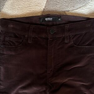 Hudson Brown Velvet Skinny Pants